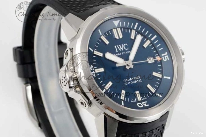 MIROTIME 0805 Aquatimer SS IW3290 RSF 1:1 Best Edition Blue Dial on Black Rubber Strap A Fashionable 7074